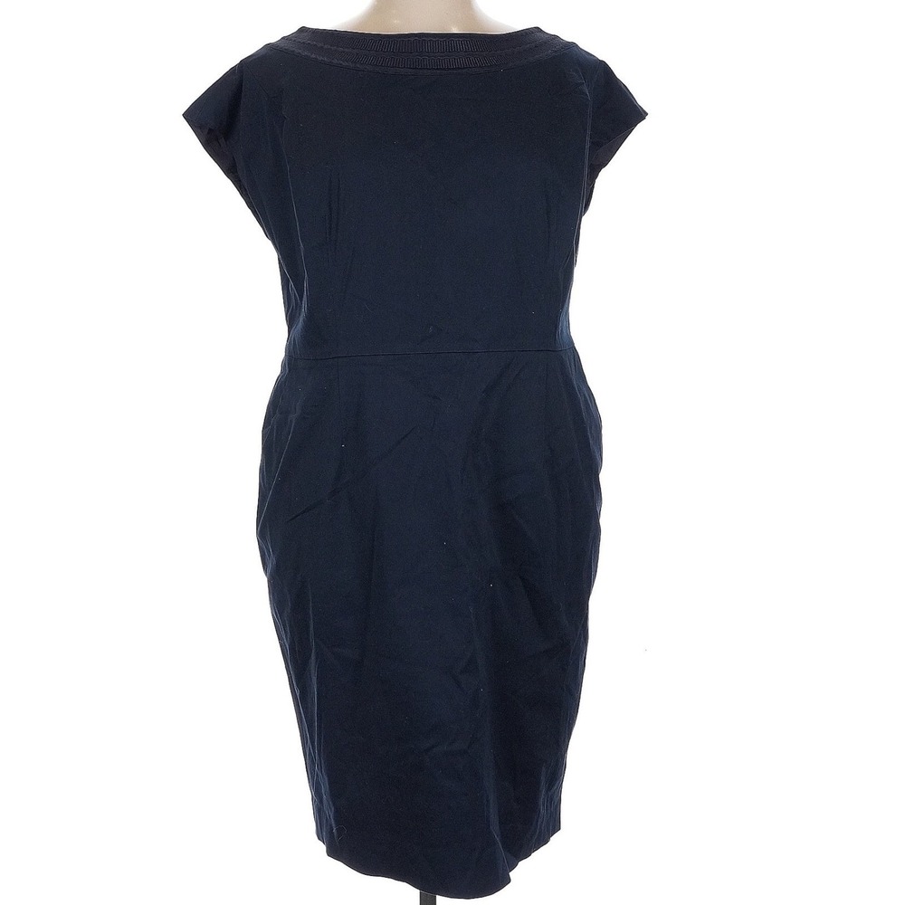 ESCADA Navy Blue Sheath Dress Women's Cap Sleeve SIZE 46‎
